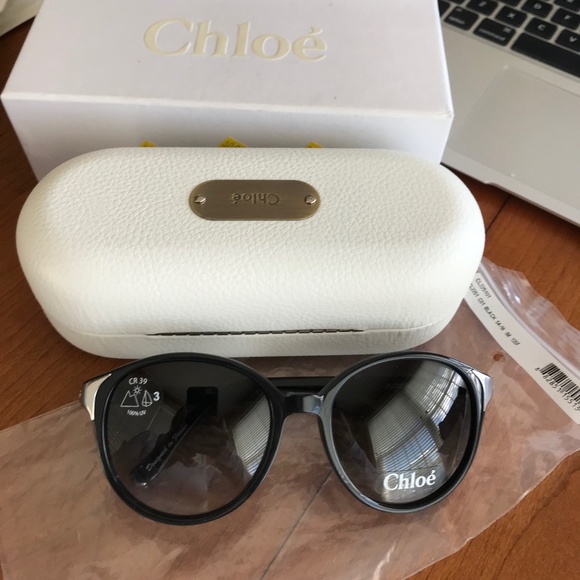 NWOT Chloe Sunglasses Black Silver CL2251